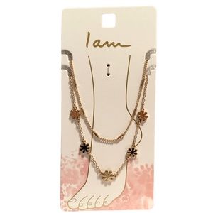 NWT 2-Pack Anklets Gold Tone Floral Bohemian Beachy Boho